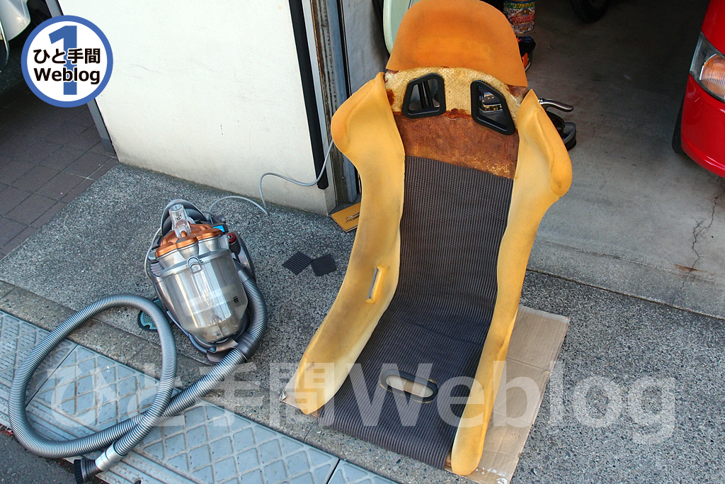 ホンダビートに純正シートレールを加工して、スパルコRevを取り付けた 