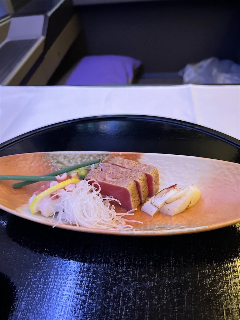 ANA国際線ファーストクラスNH109便の和食機内食・ニューヨーク