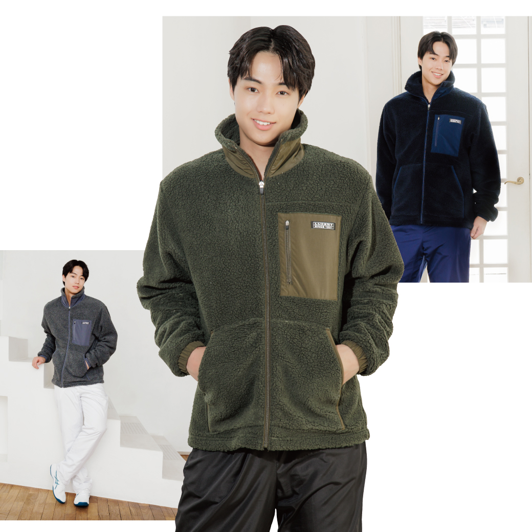 LUCENT ルーセント Uni ボアブルゾン グレー テニス XLW3153 ボア