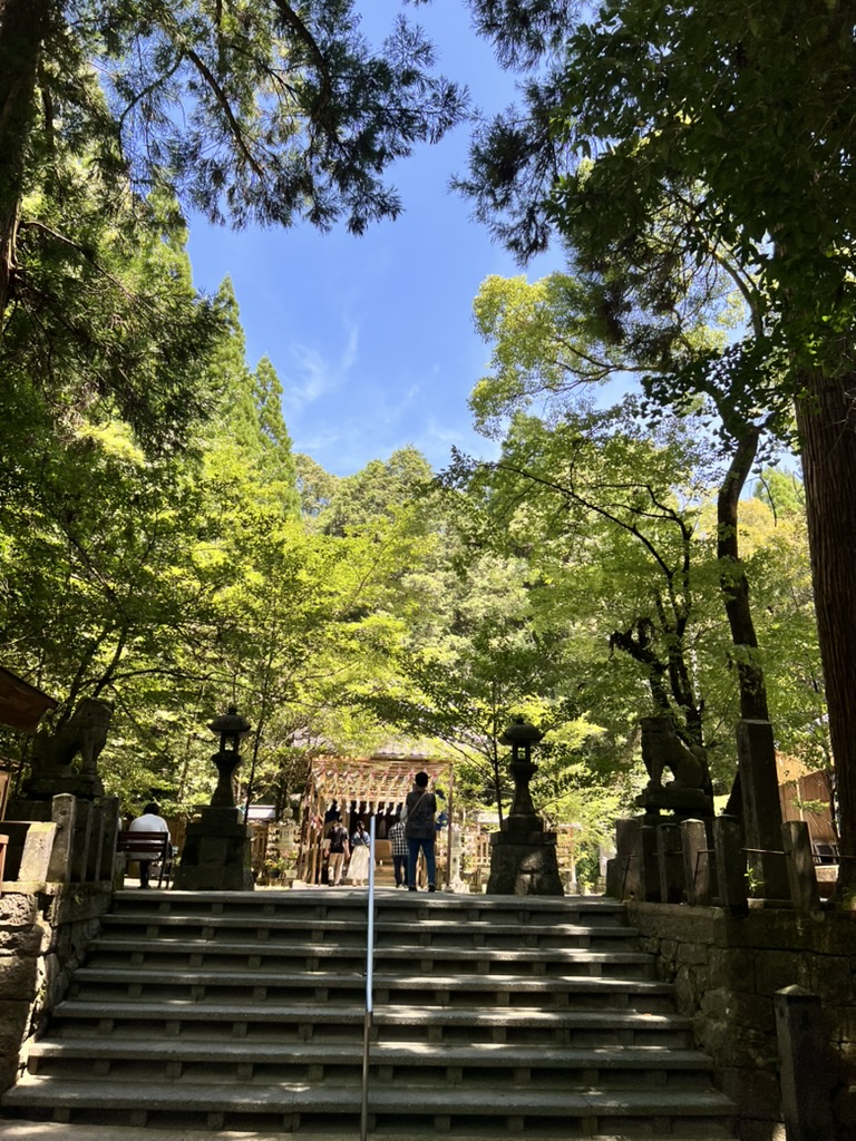 緑に囲まれた彦嶽宮の境内