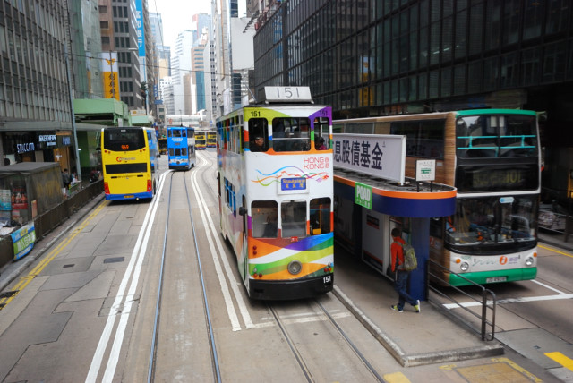 値下げ】1/76□HOゲージ□香港 二階建て 路面電車 レトロな雰囲気 二階