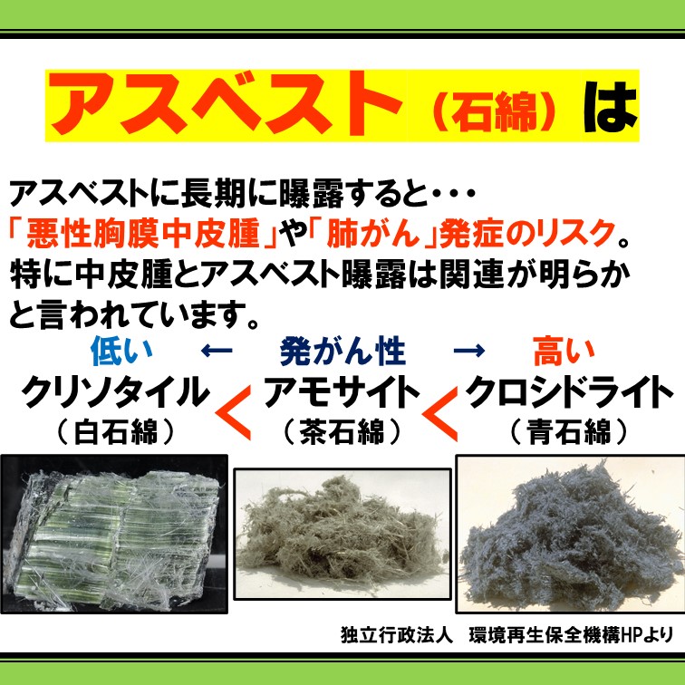 ニトリ製品 自主回収 アスベストって何ですか キュート先生の 肺癌勉強会