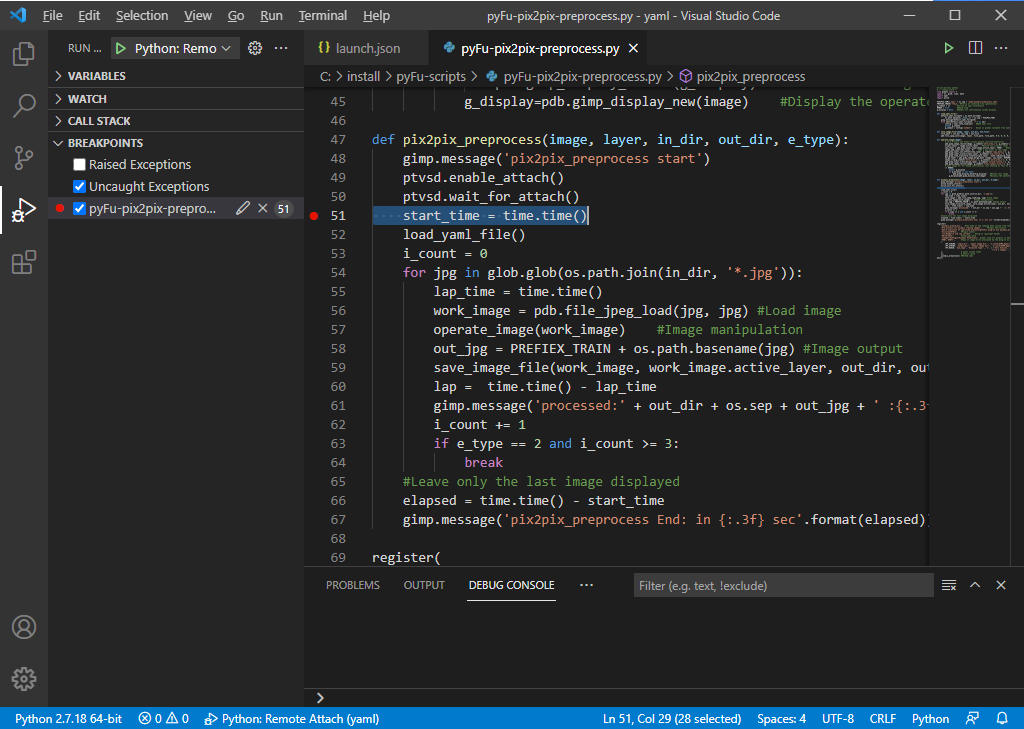 How to debug a GIMP python-fu plugin in VS Code - Blog of Luri a Pupile ...