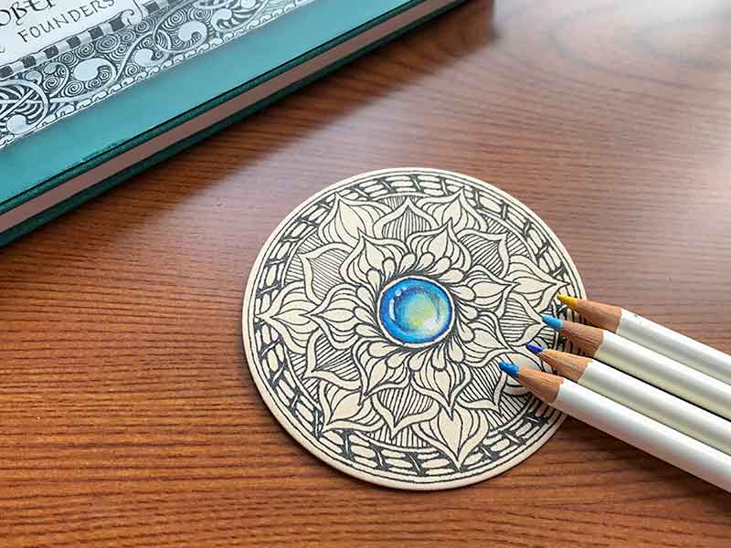 Zentangle 紙コースターでゼンダラ ゼンジェム M S Graffiti ミミの楽描き帖