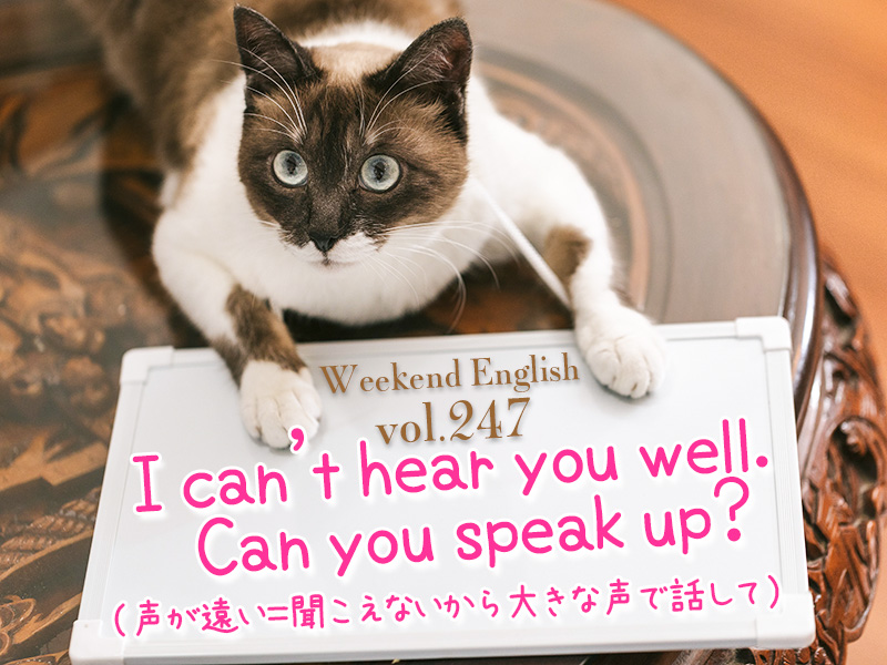 週末英語 247 英語で 声が遠い は 聞こえにくいから大きな声で話して に置き換える てふてふさんぽ