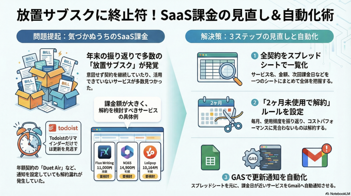 SaaS課金解約し忘れを通知するGASを作成してみた