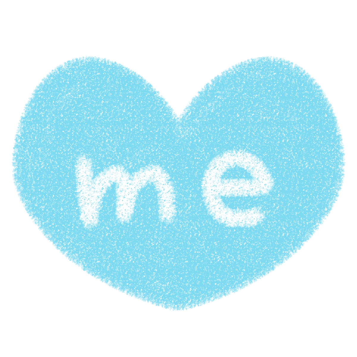 セルフラブのイラスト　ハート（水色）Self-love illustration: Heart (light blue)