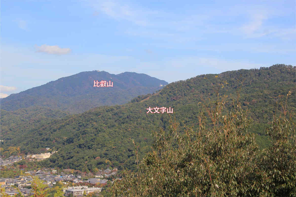 清龍殿大舞台から　比叡山・大文字山