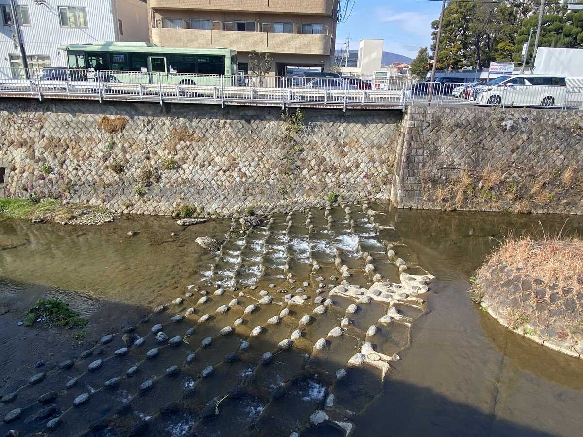 御室川と天神川合流点