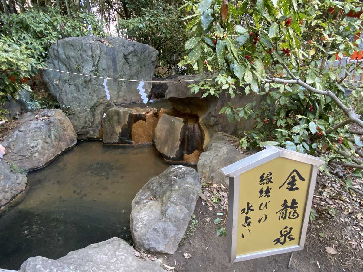 生田神社（神戸）　金龍泉　縁結びの水くじ