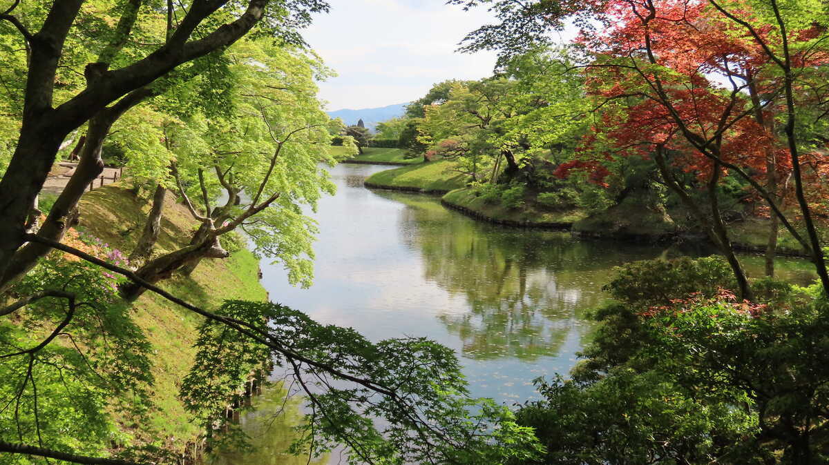 修学院離宮　上離宮　楓橋から眺め