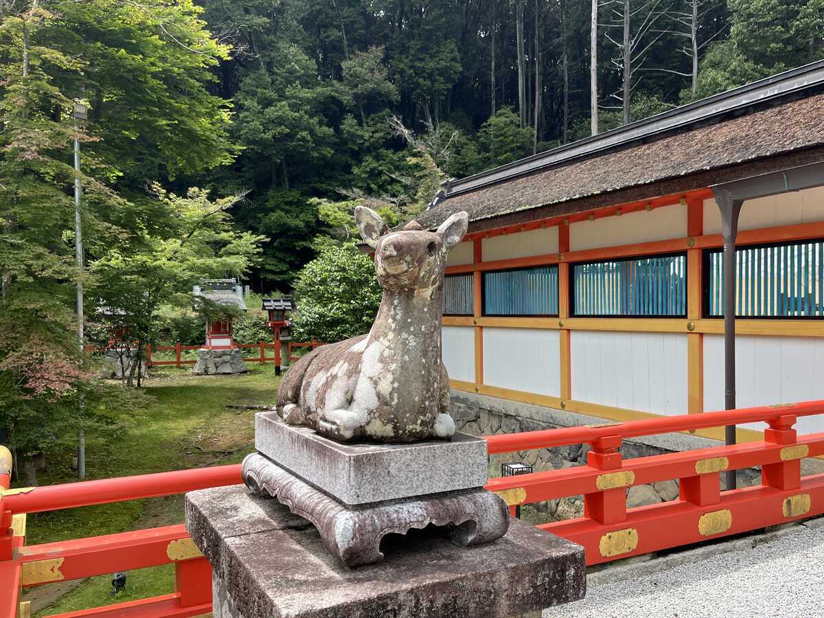 大野原神社　狛鹿　神鹿　雌鹿