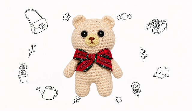 あみちゃ 作成中 AMIGURUMI Mini Bear 編みぐるみのちっちゃなクマちゃん かぎ針編み図