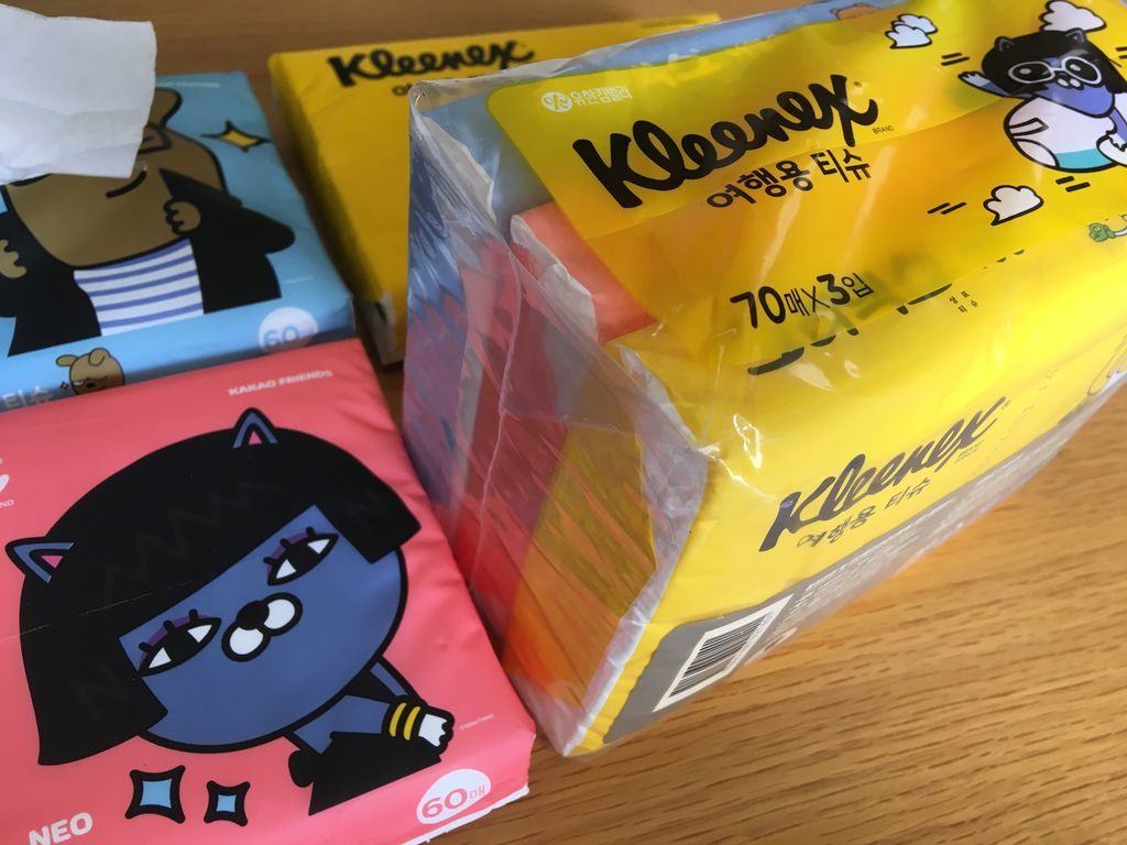 ベビ連れソウル 韓国のダイソーで発見 カカオフレンズのティッシュがかなり使える 子供いるけど週末どうする