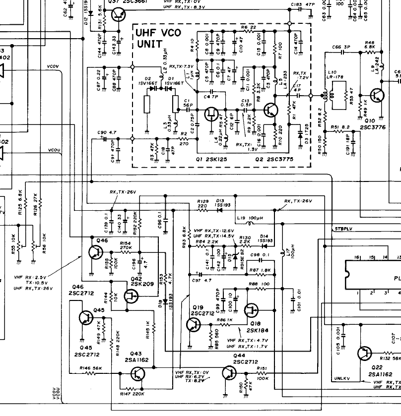 IC-2310 修理。 UHF側、時間経過でアンロック - ma2.electronのブログ