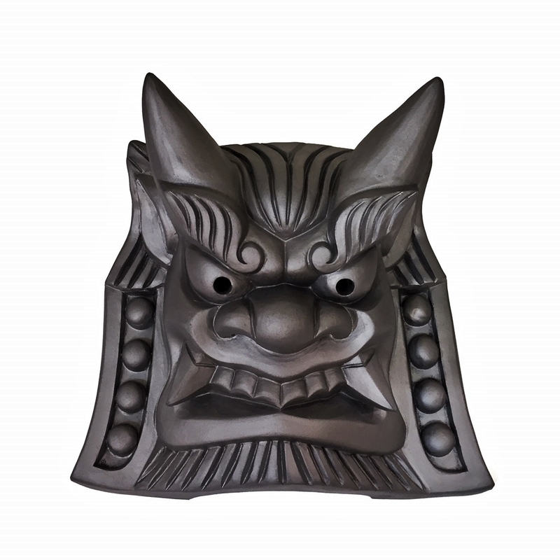鬼瓦　工芸品　骨董品　魔除け　淡路瓦　雌雄一体 いぶし瓦の魔除けの鬼瓦 - インテリアショップ MA by So Shi Te
