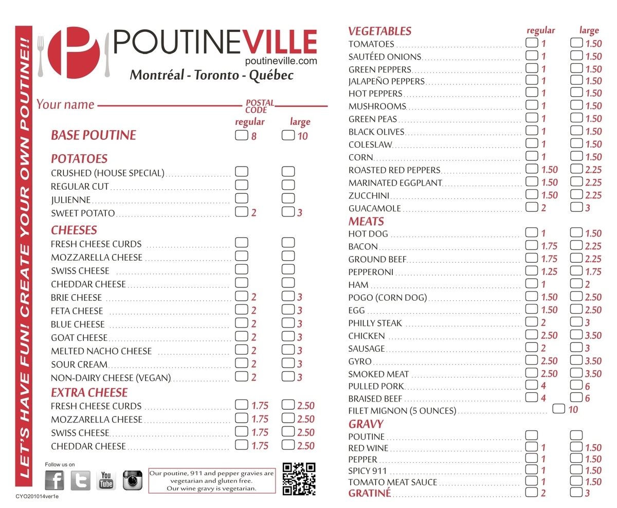 Poutineville, Create Your Own Poutine