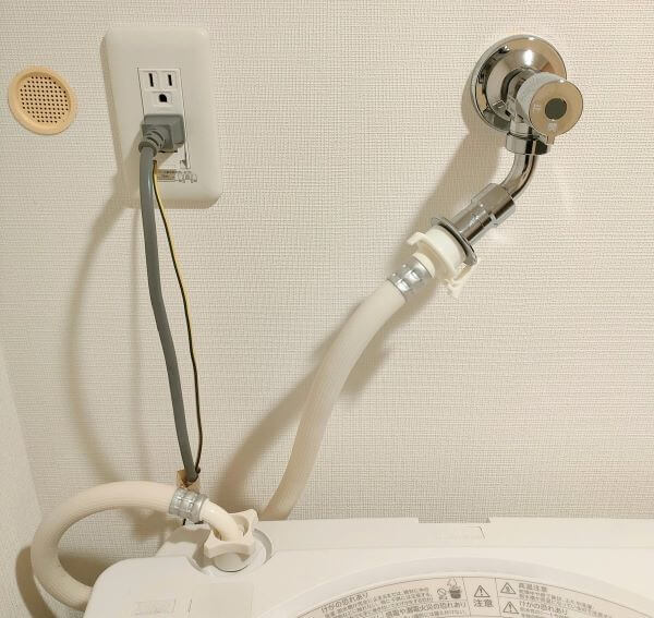 ナノバブール 洗濯ホースアタッチメントを取り付け前のホース部分