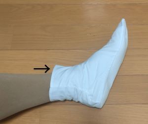 タイツの上に足袋を履いた状態