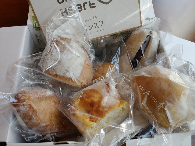 パン宅配便「パンスク」で届いた山口のOne Heartさんのパン食べてみ