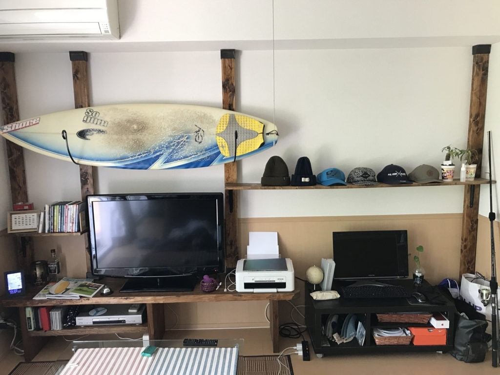 サーフボード 手作りラック 素人diy なんちゃってサーファーナースのぶろぐ