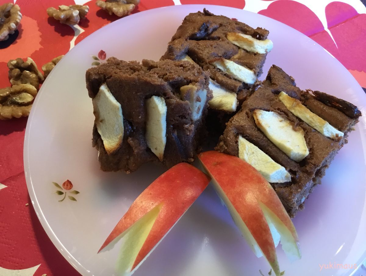 砂糖なしレシピりんごのチョコレートケーキ