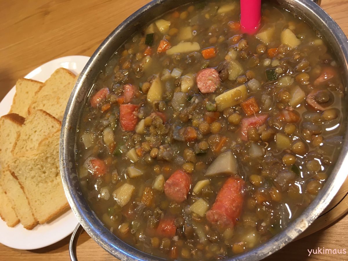 ドイツの家庭料理レンズ豆スープ