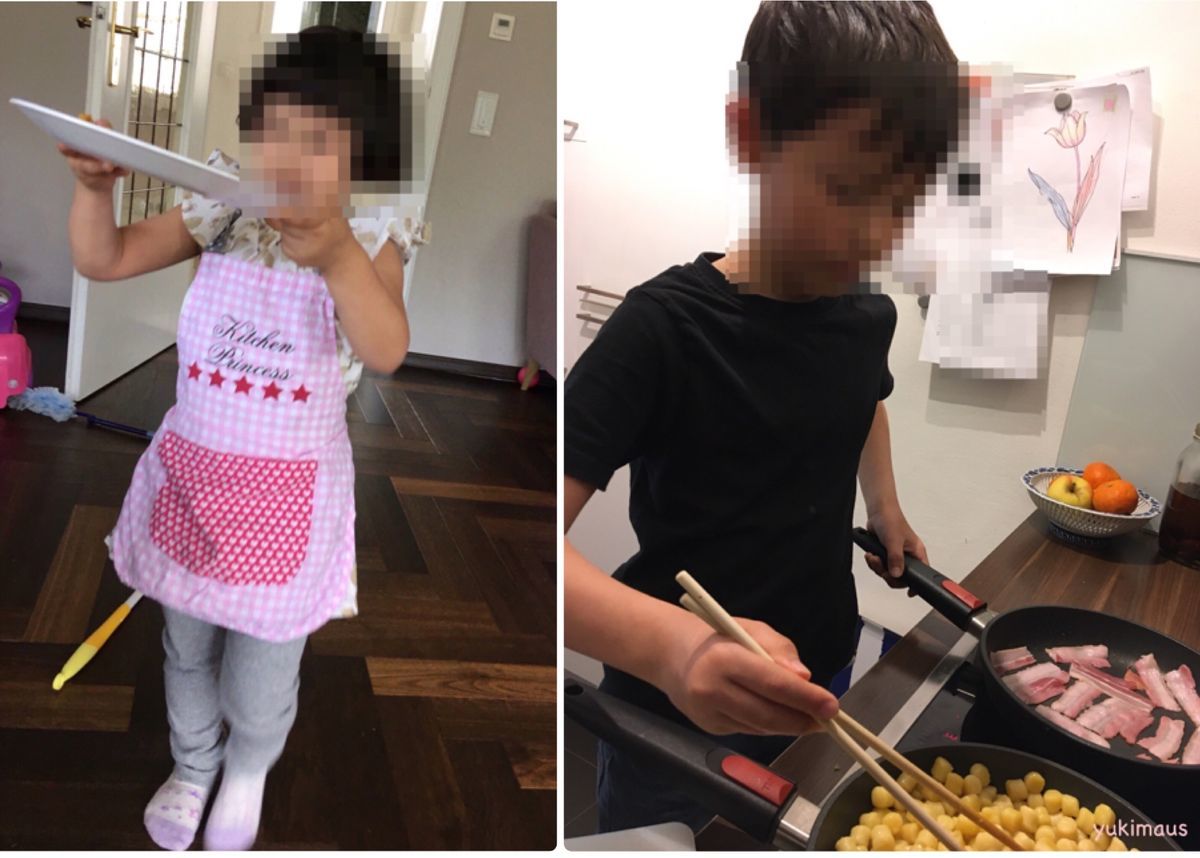 ドイツと日本家族のランチメニュー ニョッキとりんごソース