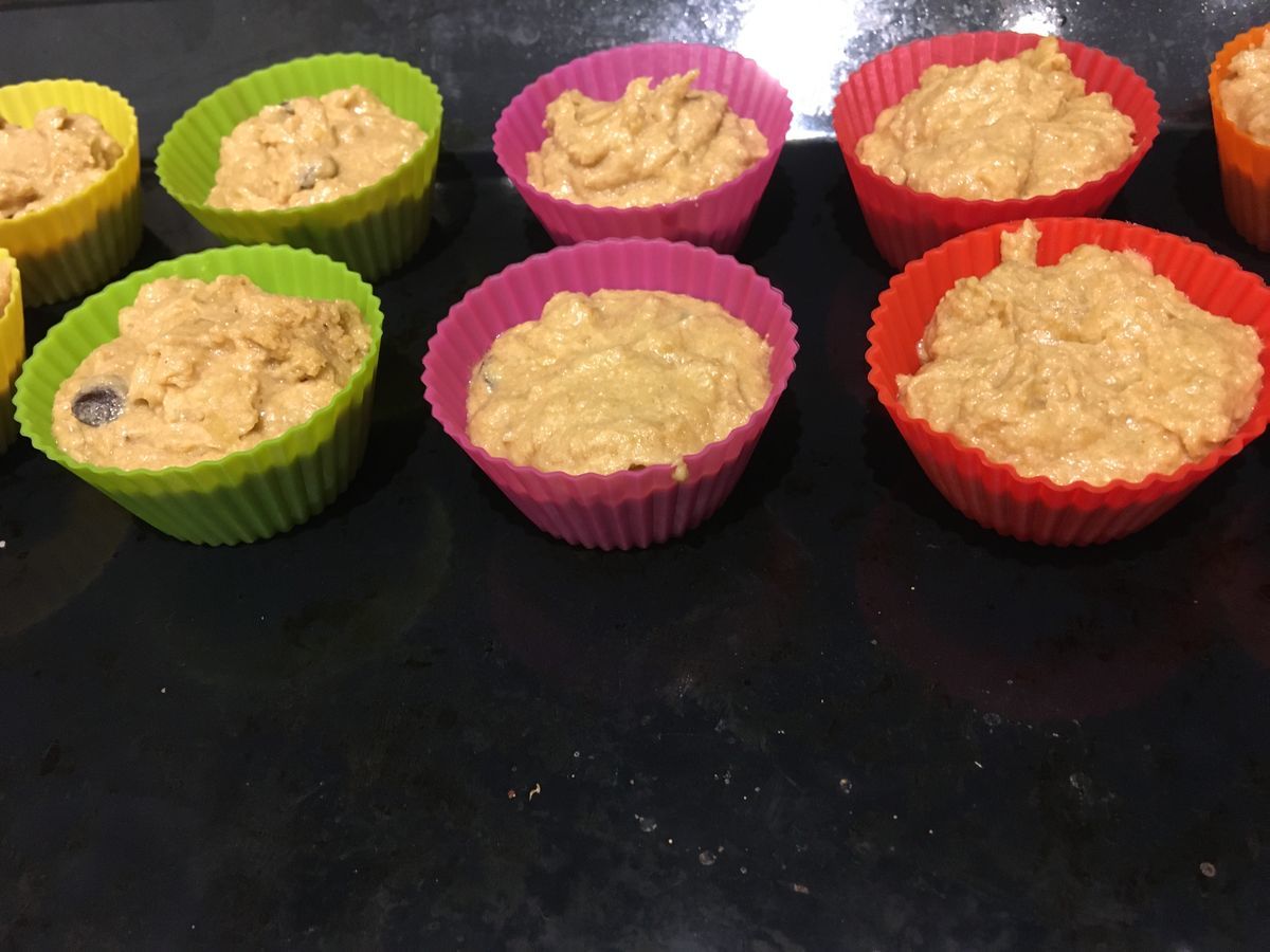 白砂糖なしレシピ。卵白消費・バナナ消費にグルテンフリーなバナナチョコチップマフィン