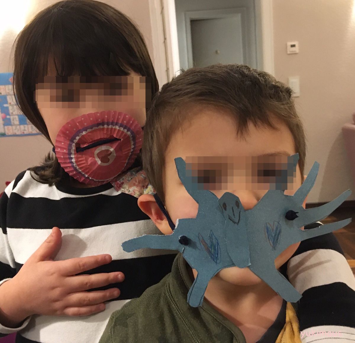 子供と工作　マスク作り