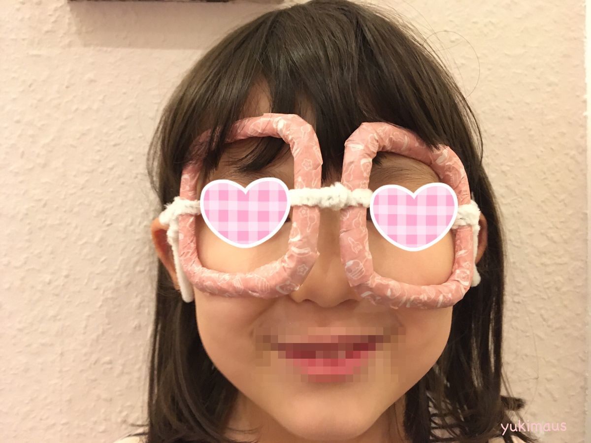 子供と工作メガネ作り
