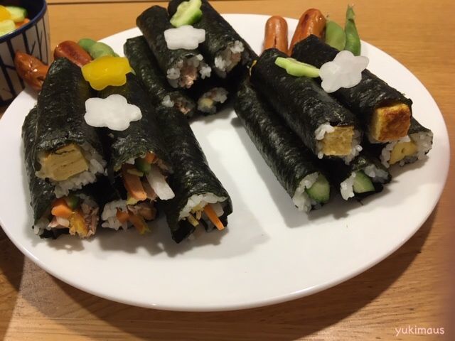 2021年の恵方巻き　ドイツで具材7種類