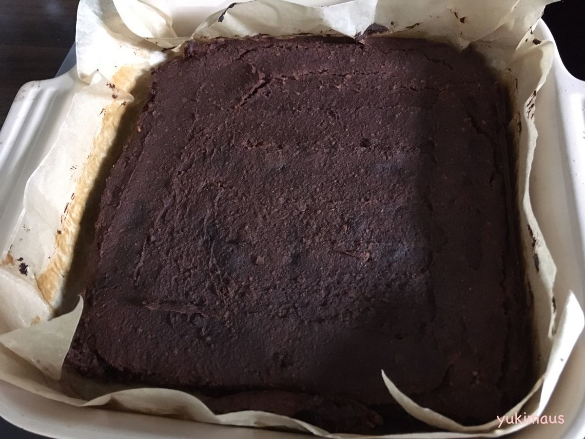 白砂糖なし・グルテンフリー・卵フリーなさつまいも入りブラウニー