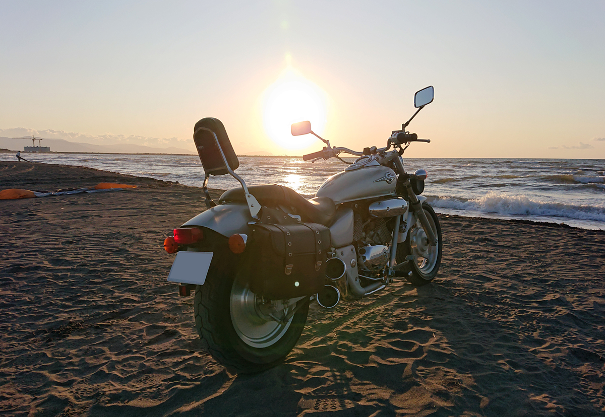 続 夕日の海 厚田 望来 石狩 マグナでバイクライフｉｎ北海道