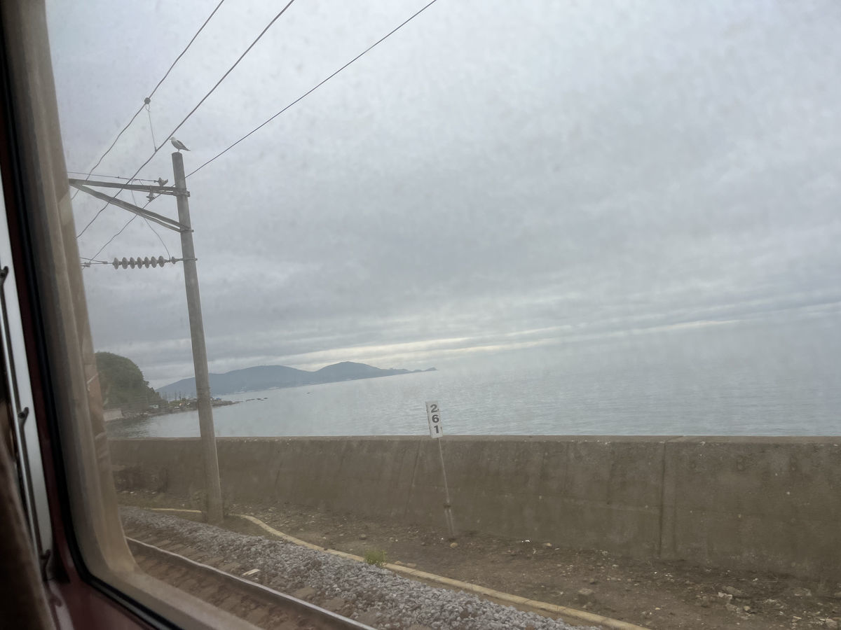 札幌から小樽に向かう電車 海沿い 海が見える