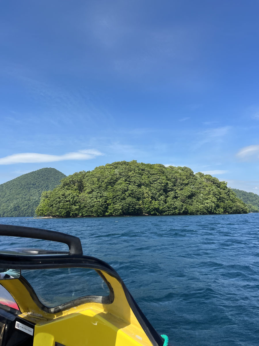 モーターボートから見える島