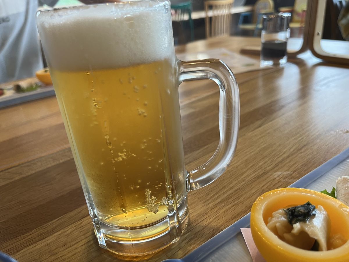 十勝岳温泉 湯元 凌雲閣 晩御飯 .ビールjpeg