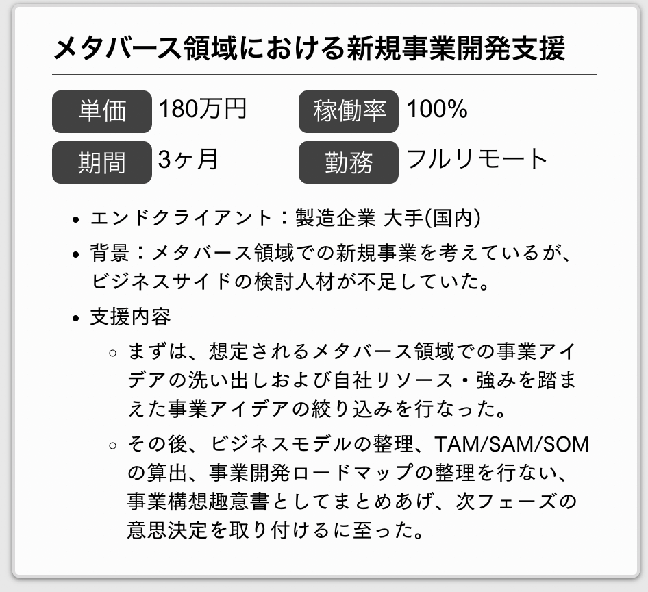 メタバース領域における新規事業開発支援