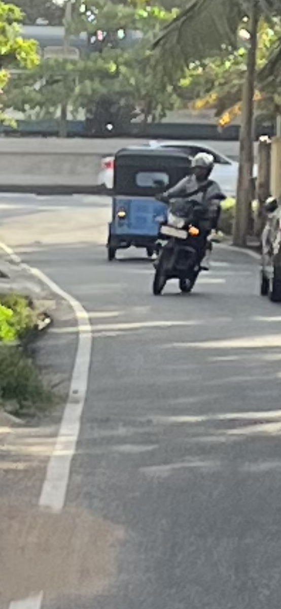 友人の金のネックレスを引きちぎったトゥクトゥクドライバー タミル人 デヒワラ 対向してきたバイクがちょうどトゥクトゥクのナンバープレートに被って見えない