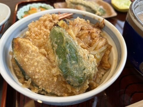文珠庵のミニ天丼アップ