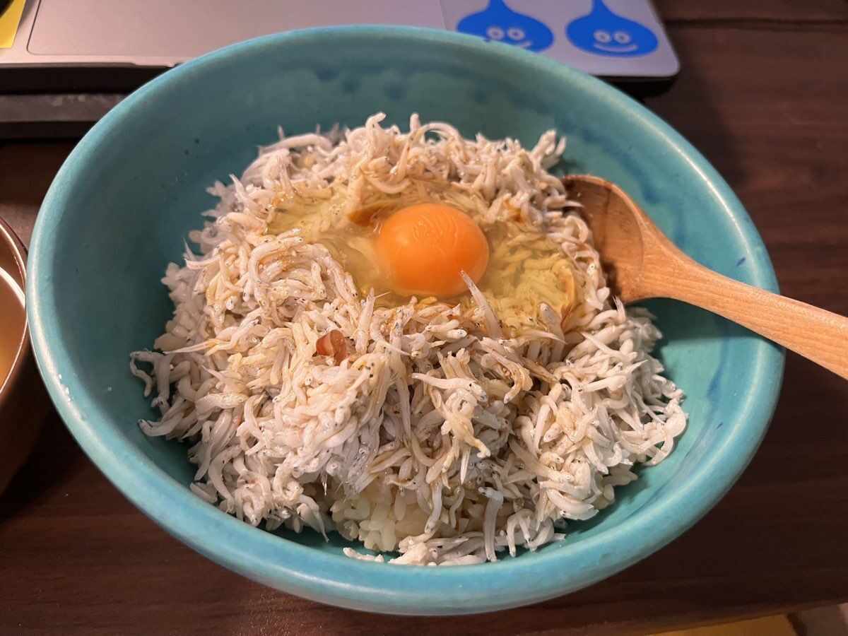 用宗のしらす丼 たっぷりのしらすと卵黄のせ
