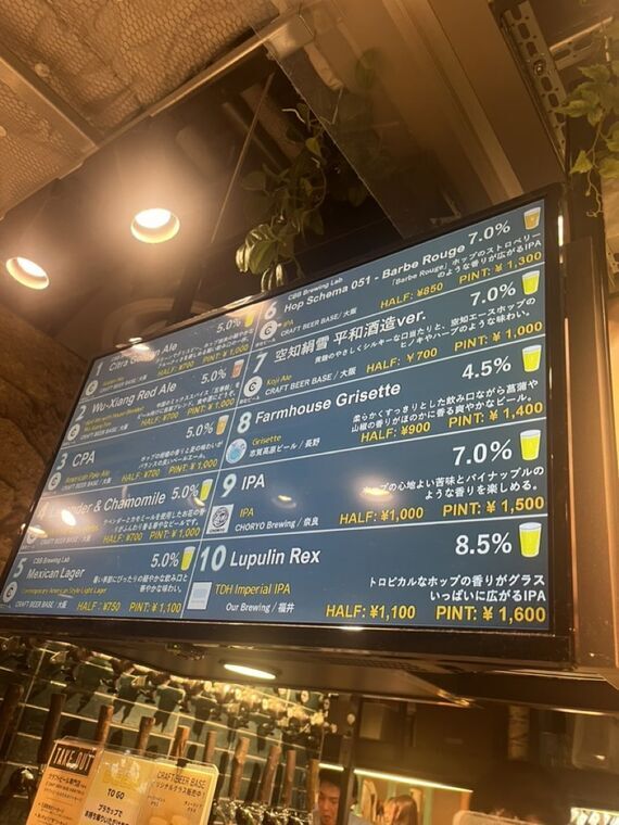 クラフトビアベース BRANCH 阪神百貨店 タップリスト