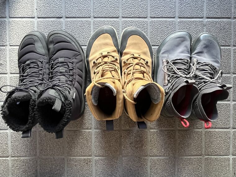 Vivobarefoot 3モデル比較 GOBI HIBER・TRACKER WINTER・MAGNA LITE を並べた写真