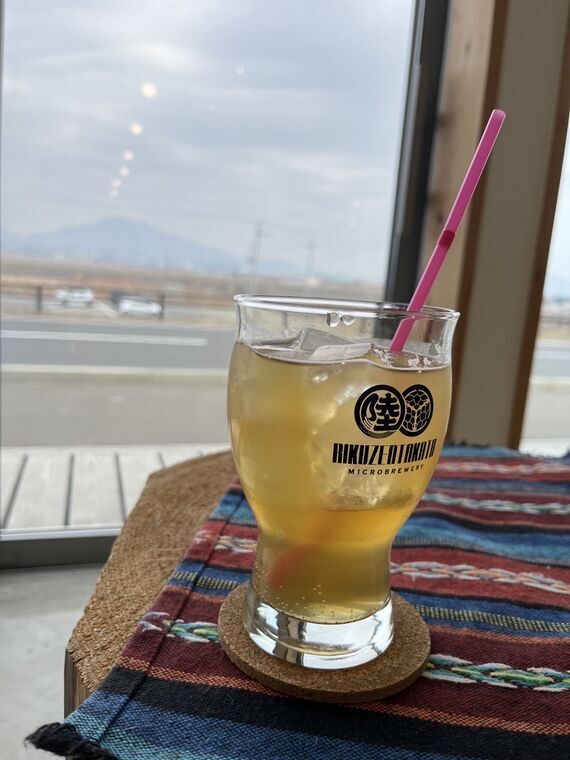 陸前高田マイクロブルワリーのこんぶちゃ ブルワリーロゴ入りグラス