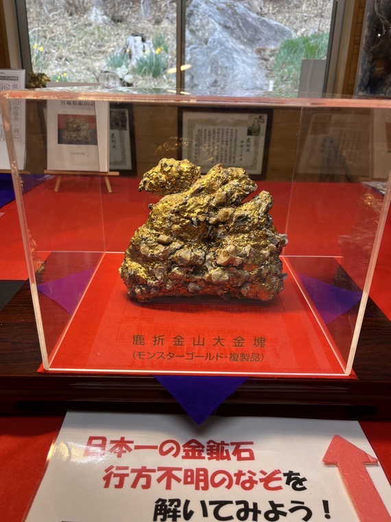 モンスターゴールドの発見時推定模型 鹿折金山資料館