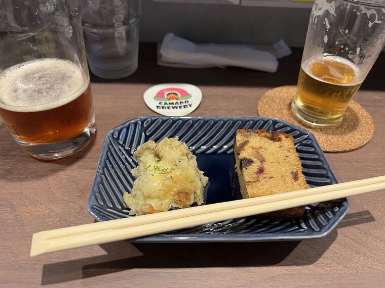 オイルサーディンポテトチーズグリルとパウンドケーキのアテ