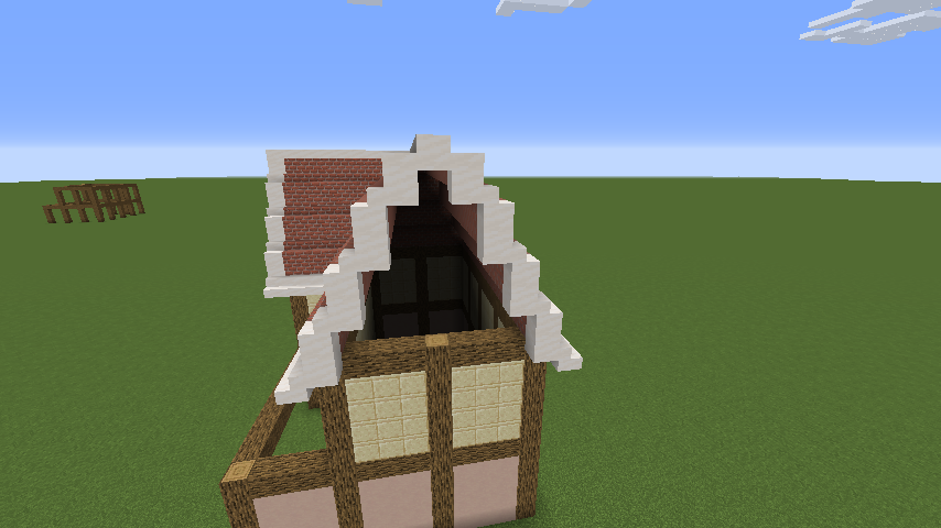 Minecraft建築レシピ レンガ屋根の洋風な家 外装のみ まふみんのゲームぶろぐ