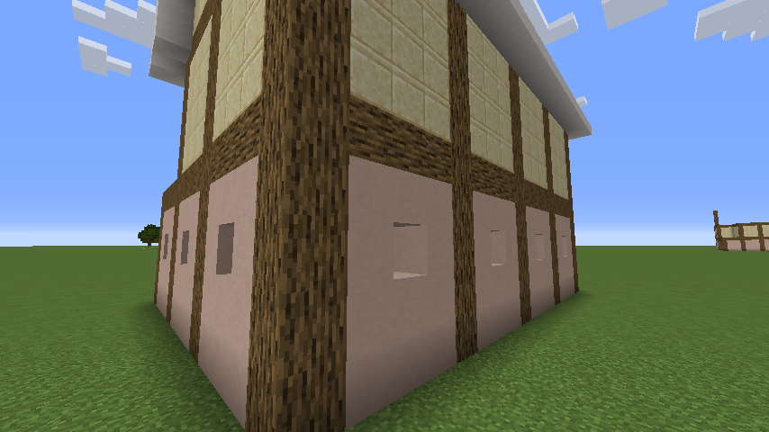 Minecraft建築レシピ レンガ屋根の洋風な家 外装のみ まふみんのゲームぶろぐ