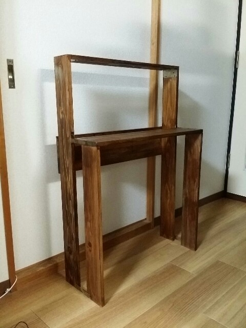れんじ上の収納棚の作り方