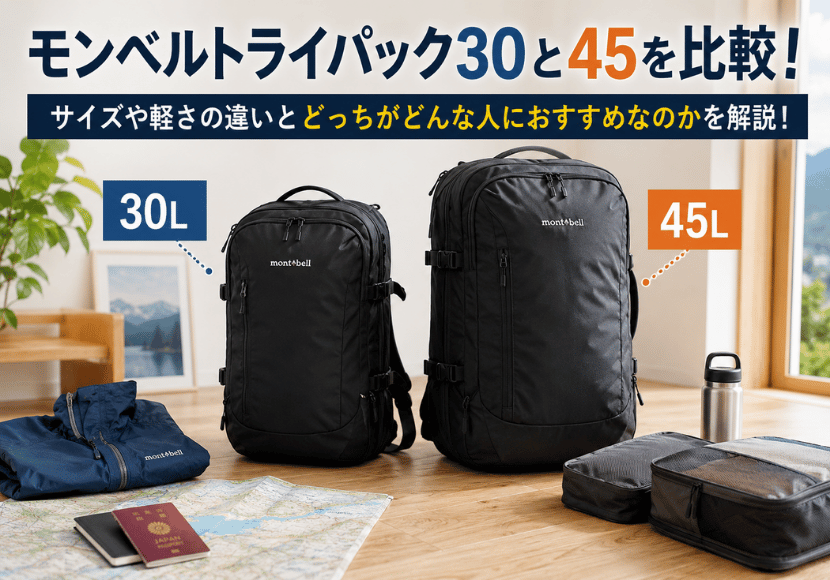 モンベルトライパック30と45を比較！サイズや軽さの違いとどっちが